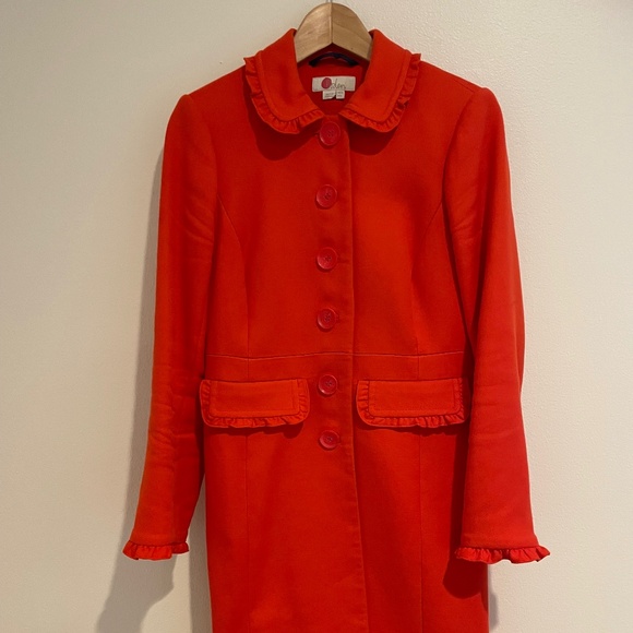 Boden Lena Coat in Red Pop Size 6 (EUC) - Picture 7 of 11